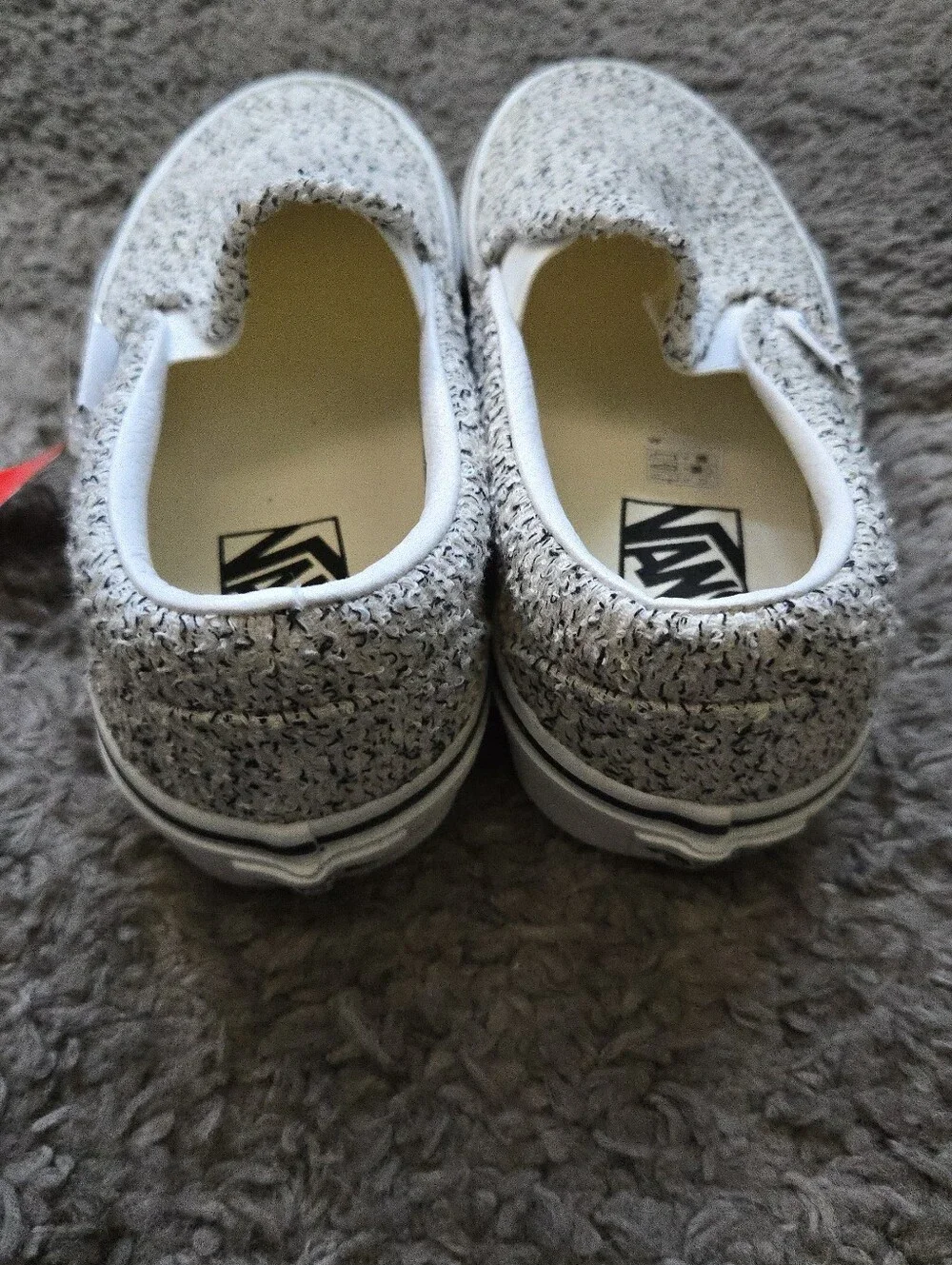 Vans Classic Slip On Women 6.5 Boucle Speckle And White 0826